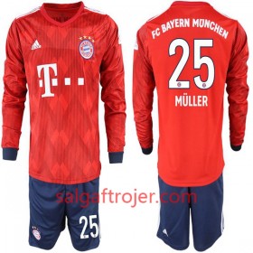 FC Bayern München Fodboldtrøjer Müller 25 Børn Hjemmebanesæt 2018/19 Langærmet